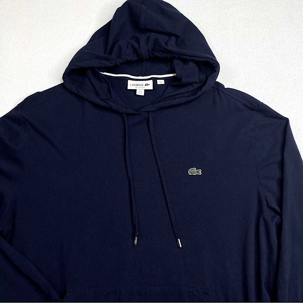 Lacoste Men's Long Sleeve Hooded Jersey Cotton Pullover T-Shirt Size (US•XL) FR6 - Picture 3 of 15